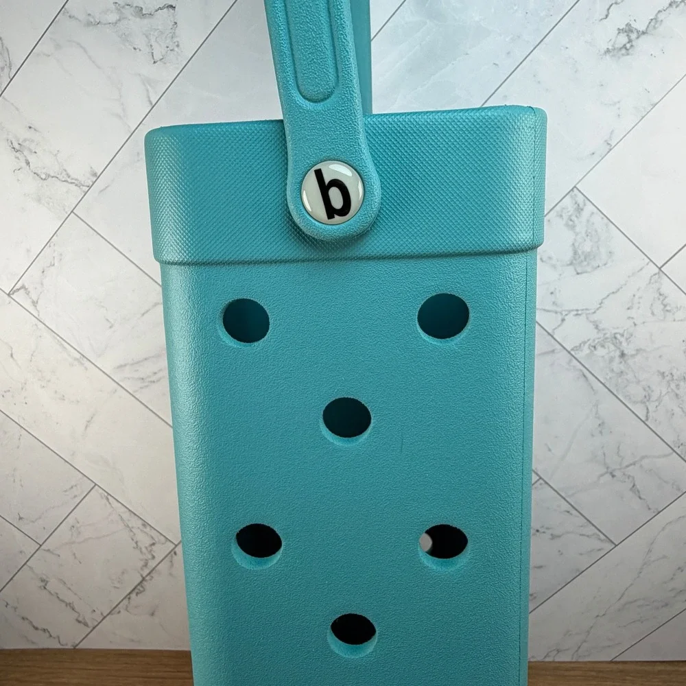 Bogg Bag BYO Wine Water Tote Bag Turquoise Blue EVA Waterproof Excellent